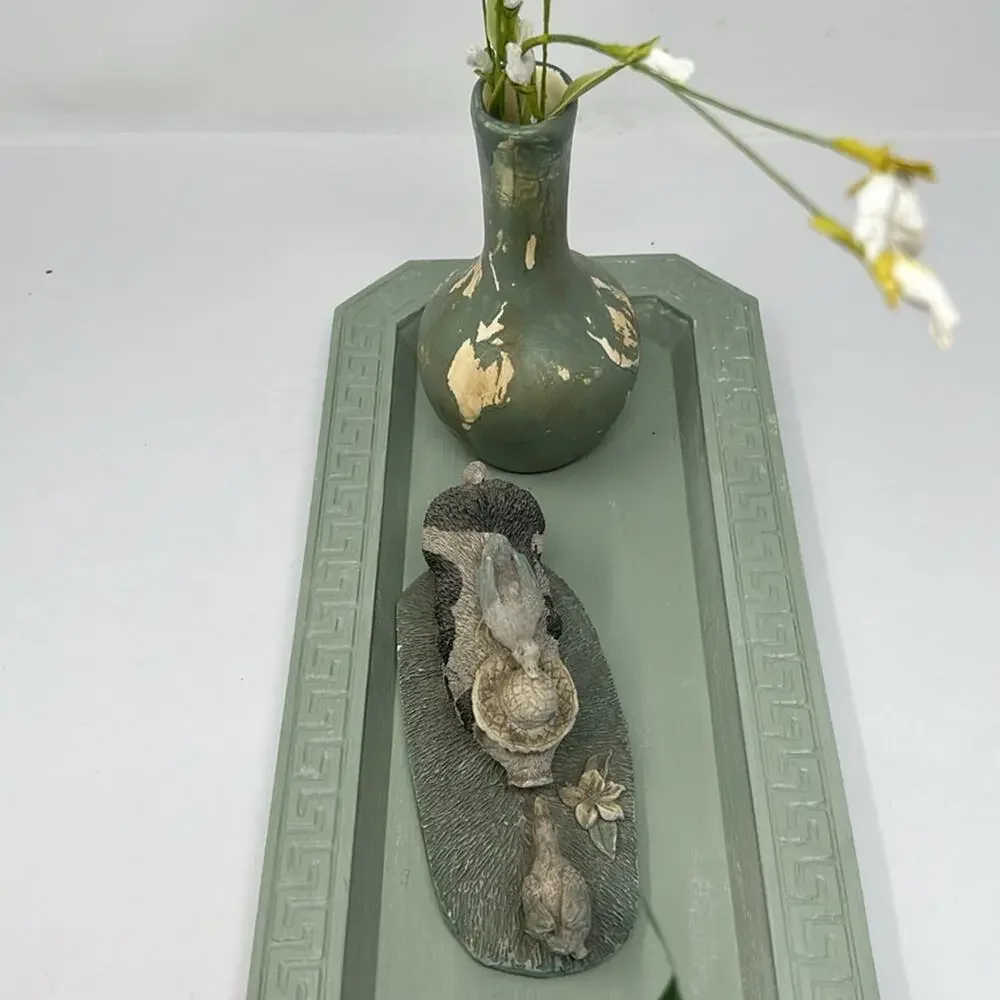 3 Piece Green Tray Farmhouse Vignette